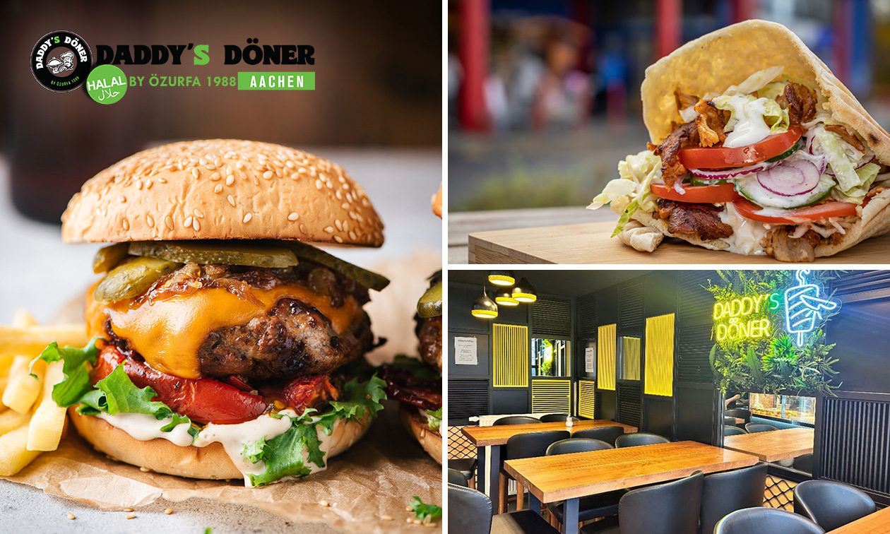 Daddy's Döner, 3-Gänge-Döner- oder Burgermenü bespaar 47% in Aachen via