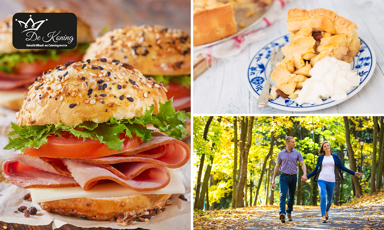De Koning Terschuur, Wandelarrangement + koffie + gebak + lunch bij De
