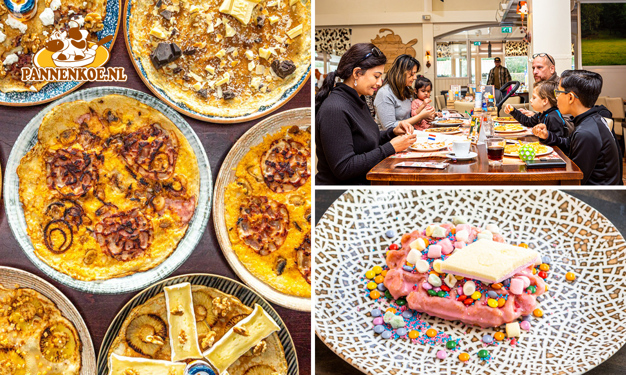 Pannenkoe Alphen aan den Rijn, 2- of 3-gangenlunch of -diner à la carte