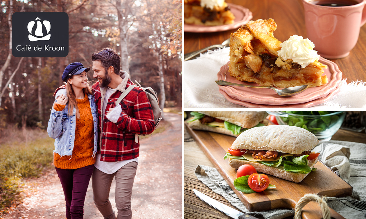 Proeflokaal de Kroon, 2-gangenlunch of wandelarrangement met gebak
