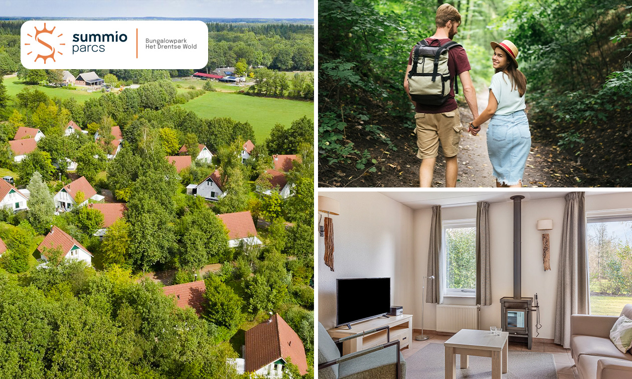 Summio Bungalowpark Het Drentse Wold, Midweek of weekend weg voor 6